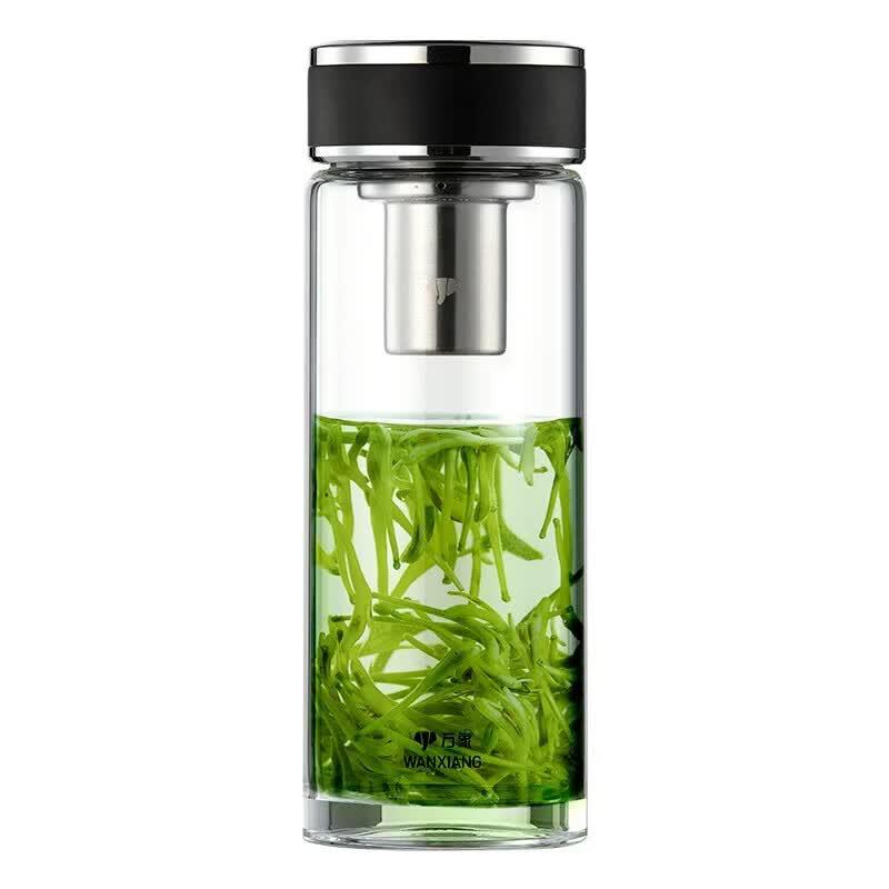 WANXIANG Single-Layer Portable Glass Tea Cup