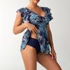 Women Conservative Split Skirted Tankini Two Piece Swimsuit Bathing Suit