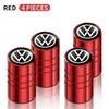 VW 4pcs Car Tire Valve caps Emblem metal Cap Case For for VW Volkswagen Golf Polo Passat Touran accessories Car Styling