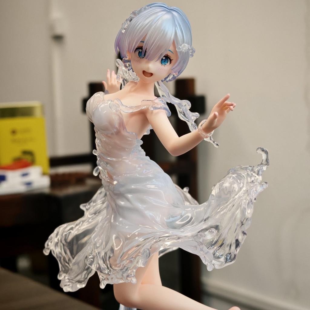Re:Zero Rem Water Dress Anime Figure Dynamic Pose Collectible Decorative Ornament for Anime Fans Home Decor Collection