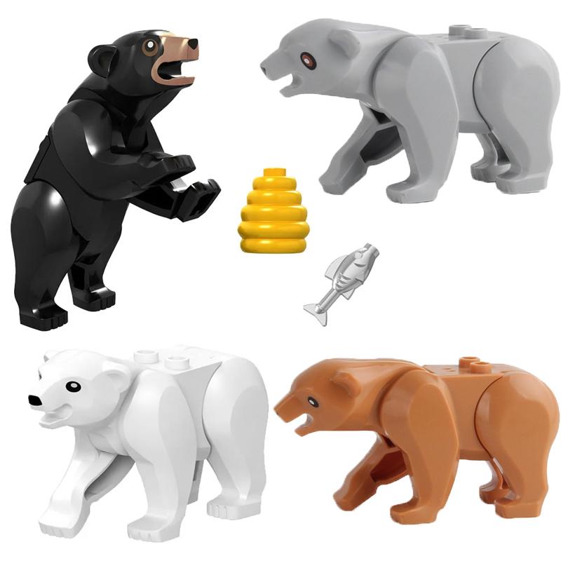 Mittelalterliche Militärburg Ritter Bausteine Reitpferd Wolf Bär Elefant Tier Weste Waffe Fahne Sattel Spielzeug Ziegelstein Geschenk A06