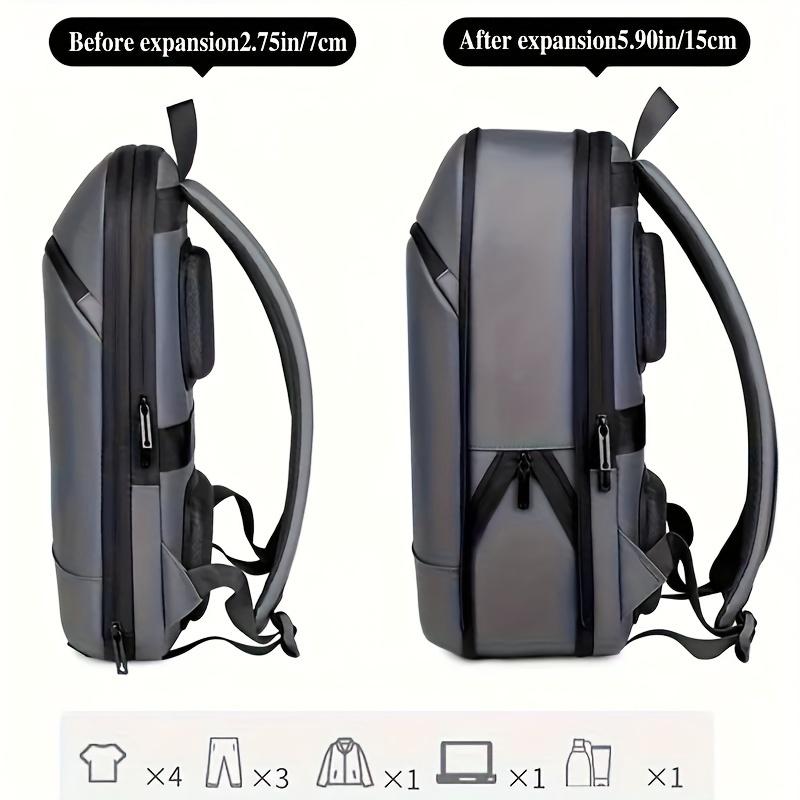1PC Lightweight Backpack Mens Solid Expandable Business Backpack Durable Zipper Multi Compartment Knapsack Perfect Hold