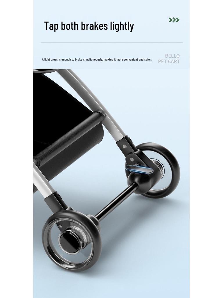 Bello Aluminum Drawbar Pet Stroller: Foldable Travel Bag for Cats and Dogs