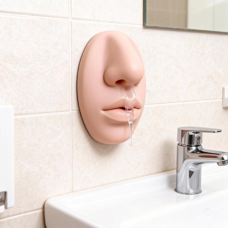 Realistic Nose Wall Mounted Soap Dispenser That Squeezes Out Liquid Like Snot, Hilarious Bathroom Accessory for Kitchen or Party Gifts