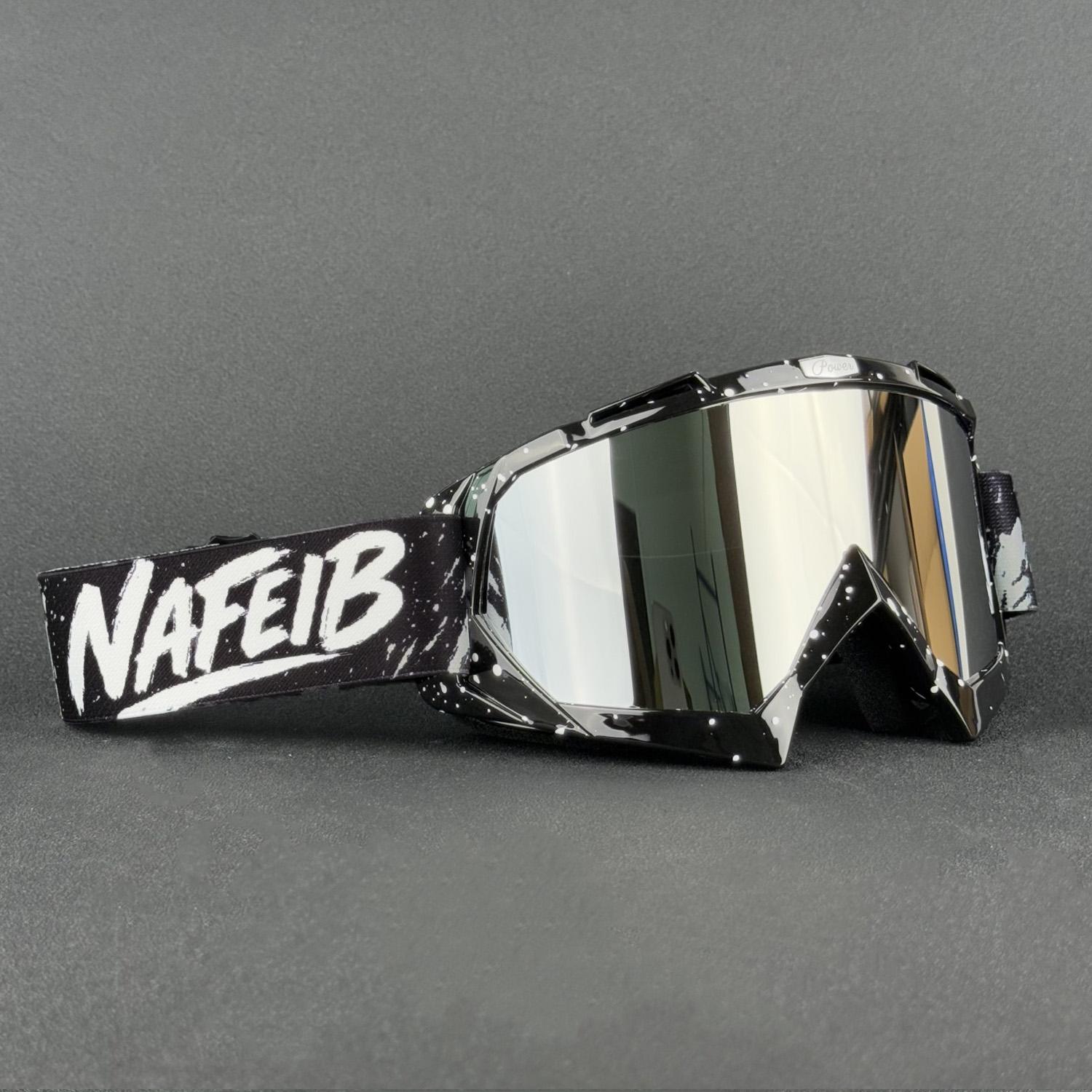 

NAFEIB Motorcycle Goggles Motocross Glasses ATV MX Off Road Eyewear Anti-UV Helmet Protection Dirt Bike Riding Windproof Mask