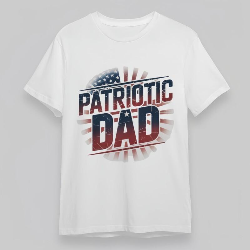 

Men s Classic T-Shirt Patriotic Dad Flag Typography 100% Cotton Oversize Tee XL