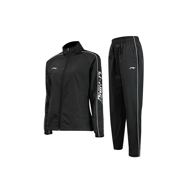 Li Ning Badminton Series Running Training Sports Woven Suit Women Suits Black AACR002-1