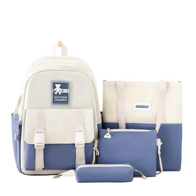 

Color-blocking Middle School Students Schoolbag Women Ins Fresh Campus Girls Handbags