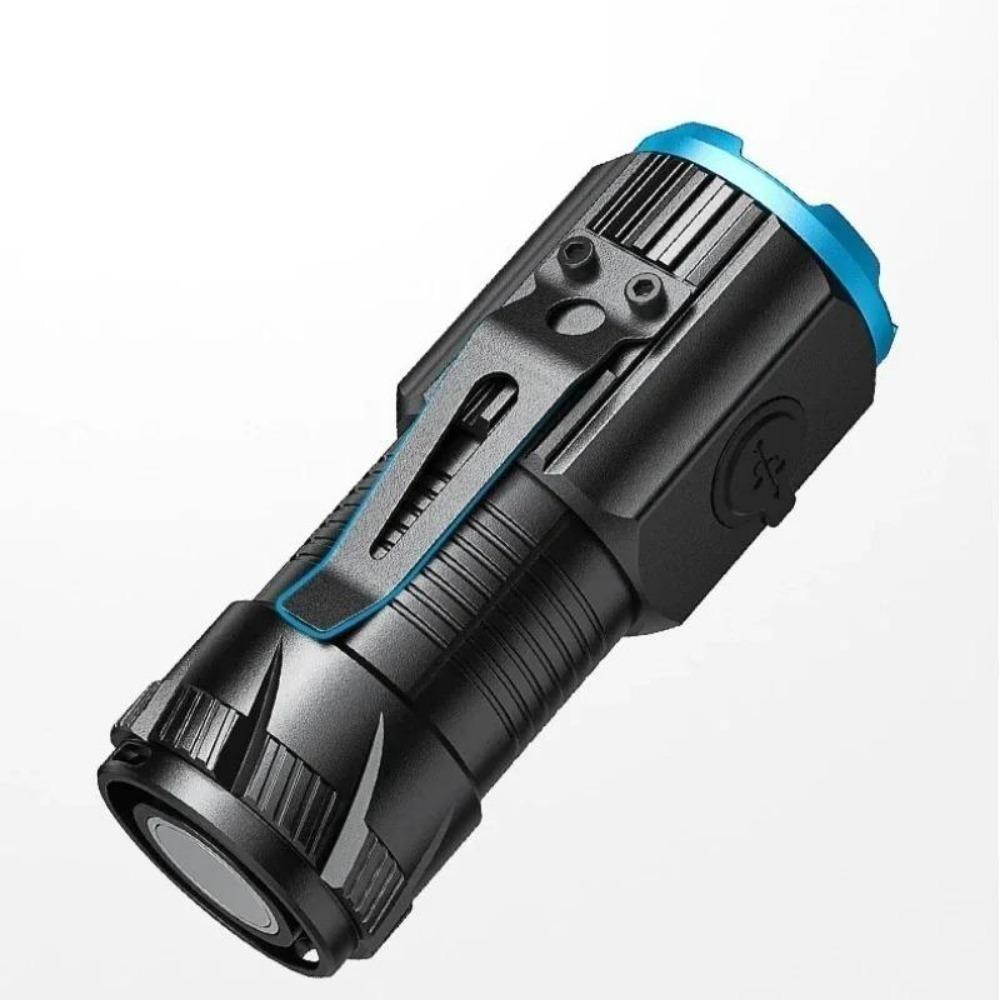 FLSTAR FIRE Strong Light 3 LED Flashlight USB Rechargeable Built-in Battery Waterproof Lantern with Pen Clip and Tail Magnet