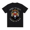 Né Pour Chier Forcé D'essuyer Squelette Drôle Mème T-shirts Mode T-shirt Manches Courtes Hommes Femmes Été T-shirts Oversize Hauts