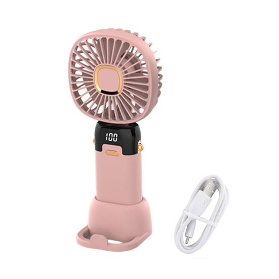 Portable Handheld Fan with Digital Display 90-degree Adjustable 5 Speeds Low Noise Foldable Design Personal Fan