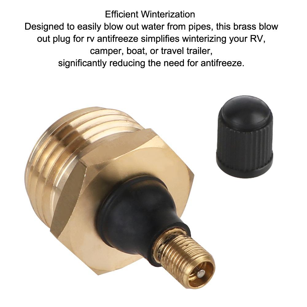 RV Accessories Brass Quick Connect Motorhomes Antifreeze Valve Nozzle RV Blow Out Plug  Yacht
