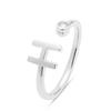Ring - LUXENTER - Alphabet - 925 Sterling Silver - Brilliant Zirconia - Rhodium Plated Finish
