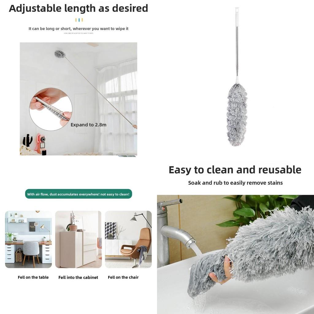 Fiber Dusting Duster With Telescopic Pole For Home Cleaning And Dusting Tasks