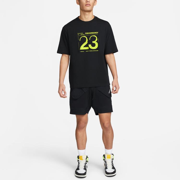 Jordan 23 Engineered Print Kurzarm-T-Shirt Herren Tops Schwarz DH8914-010