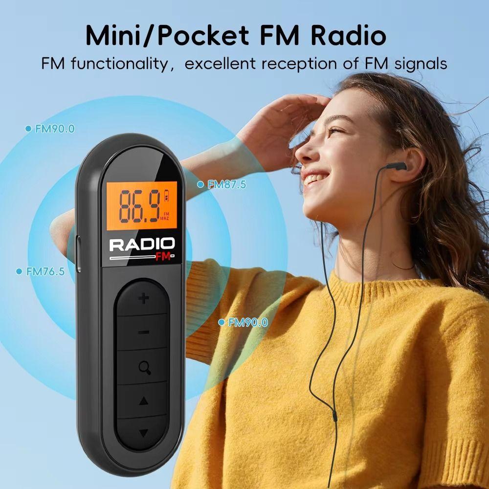 Best Reception FM Portable Radio Rechargeable Mini Clip FM Radio Pocket Radio For Meetings