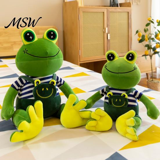 Frog Plush Toy Prince Princess Toy, Cute Stuffed Animal with Striped Shirt/Skirt, Soft Pillow for Bedroom, Birthday Gift Kids Lovers