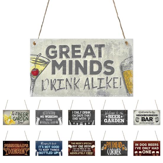 Wear Resistant 12 Styles Great Natural Hanging Wooden Room Sign Plate Wooden Plaque