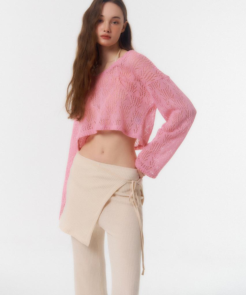 Kkuape Wrap Skirt & Pants Set_Ivory