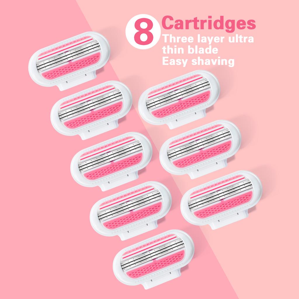 High Quality Safety Razor Blade Women Beauty Bikini Hair Removal Shaving Set Female Venus Shaver Replacement Heads