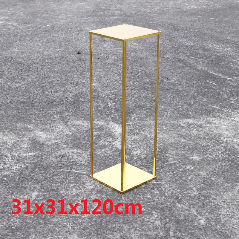 Geometric Square Frame Flower Stand for Weddings - Wrought Iron Artificial Flower Decor