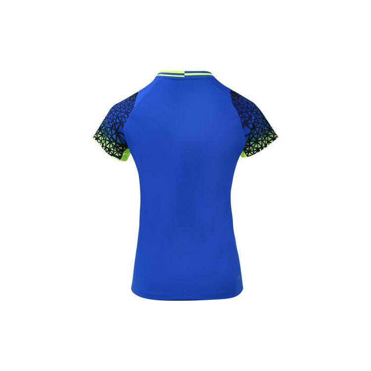 Li Ning Badminton Series Quick-Dry Breathable Training Sports Competition Short Sleeve T-Shirt Skirt Set Women Tops Crystal-Blue AATQ028-1