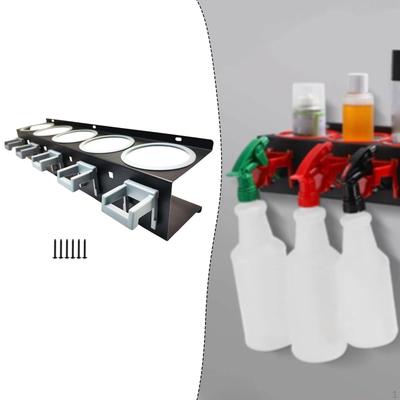 Spray Bottle Rack Holder Watering Can Storage Easy Installation Wear Resistant with Hooks Cleaning