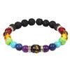 Popular Women's Lava Stone & Seven Chakra Yoga Energy Bracelet with Six-Character Mantra Beads