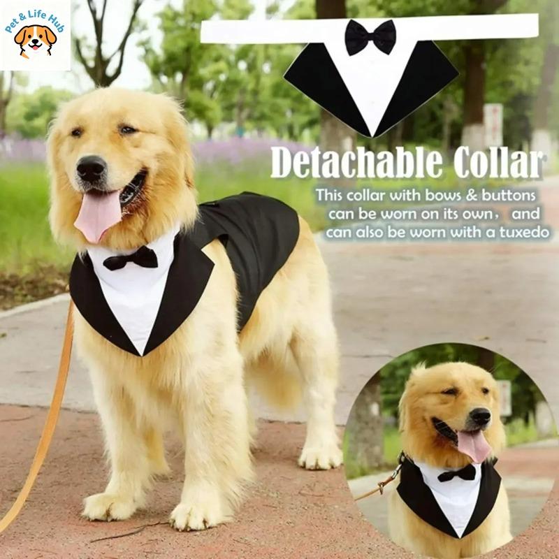 Costume Smoking per Cani Taglia Grande Media Design Staccabile Abito da Matrimonio Festa per Golden Retriever Labrador