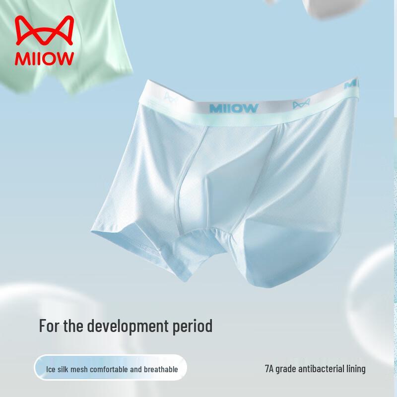 

Mao Ren Teen Boys 4-Pack Ice Silk Antibacterial Underwear 3XL