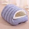 Cat Nest Bed Winter Warm Pet Cave Indoor Cats Padded House Tent Soft Plush Pet Bed Removable Washable for Cats And Puppies
