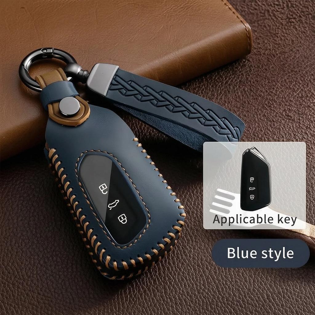 Leather Key Fob Case For Volkswagen VW Golf 4 5 6 8 Polo Passat B7 B8 Tiguan Jetta Passat ID.3 ID.4 Key Cover Protector Shell