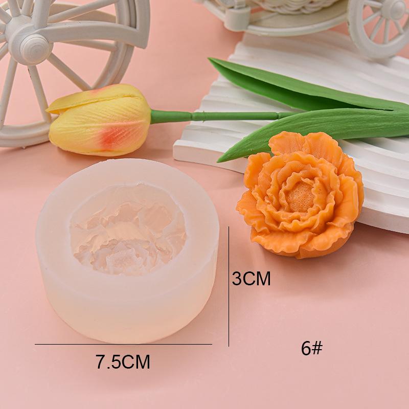 3D Flower Series Silicone Candle Mold Home Handmade Rose/Peony Scented Candle Making Supplies Diy Chocolate Cake Baking Tools