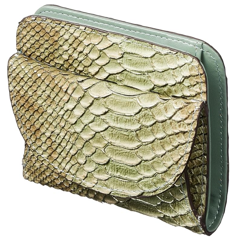 

[VOICE] Align align Italy Made by Atema cowhide Anaconda Diamantina ladies BOX type coin purse bi-fold wallet Elegant Na python Embossed Increased