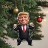 7 Stück Trump-Weihnachtsornament, 2D-flaches Acryl, Cartoon-Trump-Hängeornament, Weihnachtsbaum-Dekoration, Rucksack-Behang, Geschenk für Trump-Fans