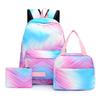 Zaino con cravatta Zaino per studenti Borsa per laptop Borsa per libri Set da 3 pezzi Lunch box termico