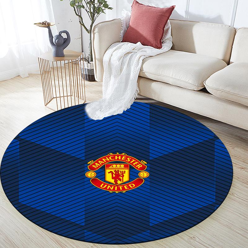 Man Utd2 Round Area Rug,Carpet Rug for Living Room Bedroom Sofa Playroom Decor,Non-slip Floor Mat