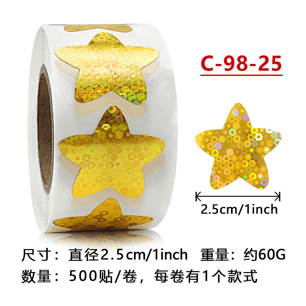 500pcs Colorful Star Adhesive Holographic Star Stickers Scrapbook Sticker Roll Labels For Kids DIY Gift Kids Reward School Craft