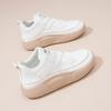 Soft leather sports shoes women's 2025 spring explosion versatile thick-soled leather casual shoes non-slip running travel white shoes