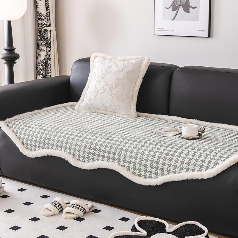 French Style High-Grade Special-Shaped Sofa Cushion Chenille Plush Edge Sofa Towel Cover Cloth Non-Slip Wear-Resistant Cushion Blanket