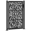 VidaXL Portail de jardin noir 105x155 cm acier conception de tracés, porte de clôture, porte extérieure, porte en métal, 4100981