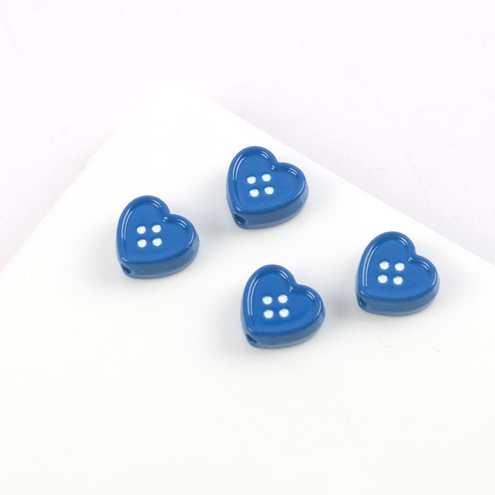 Cute Sweet Metal Love Button-Shaped Jewelry Accessories Wind Hair Accessories Mobile Phone Case Diy Necklace Material