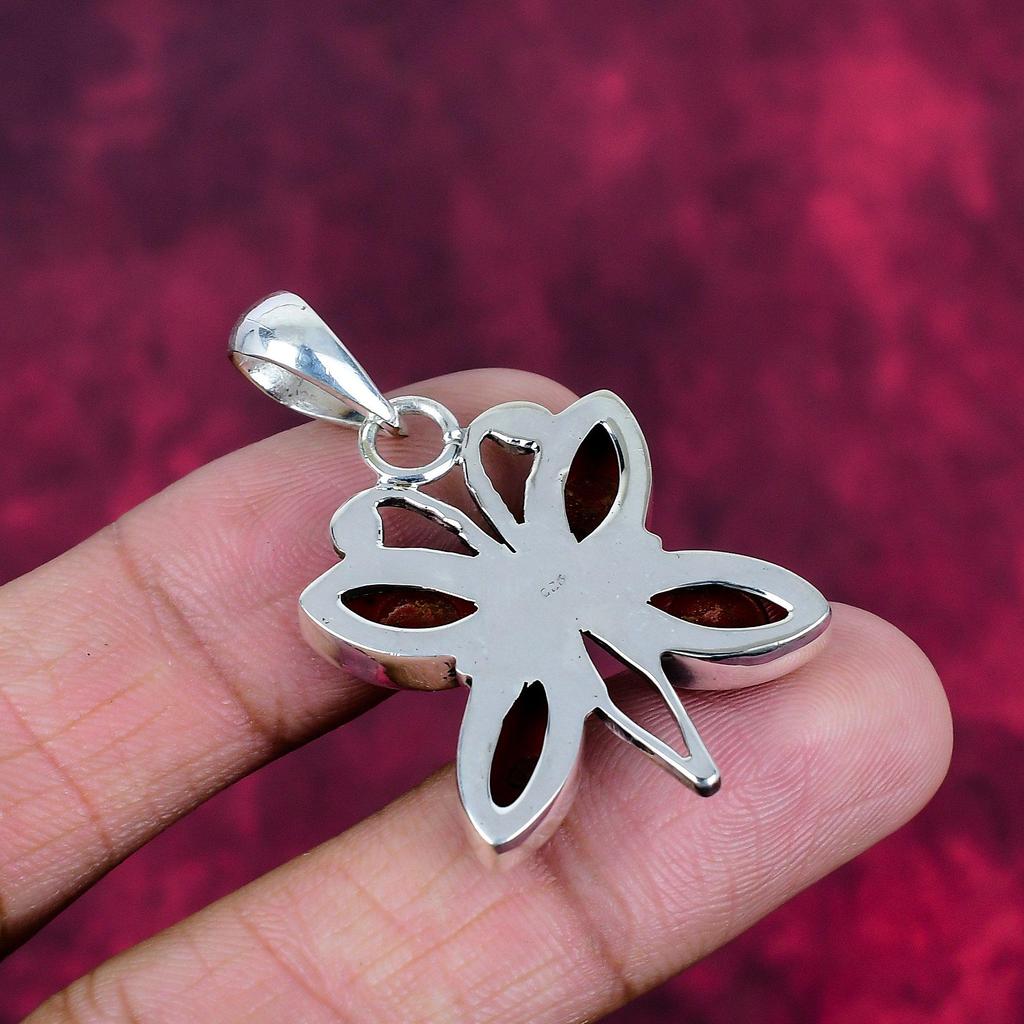 Přívěsek z červeného korálu, ručně vyrobený drahokam, 925 masivní přívěsek ze sterlingového stříbra, starožitné šperky, jako dárek k zásnubám