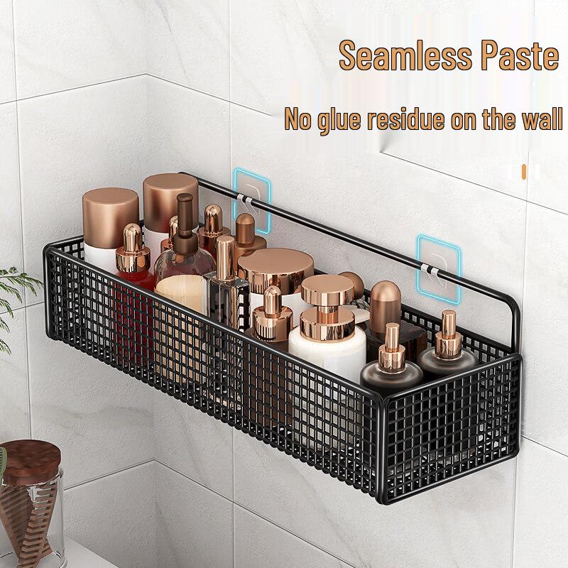 LIEI No-Drill Suction Cup Mesh Wall Storage Basket