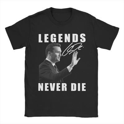 Legendy nikdy neumírají Charlie Kirk Pánské tričko Vtipná trička Krátký rukáv Kulatý výstřih Trička Čistá bavlna Novinka Oblečení