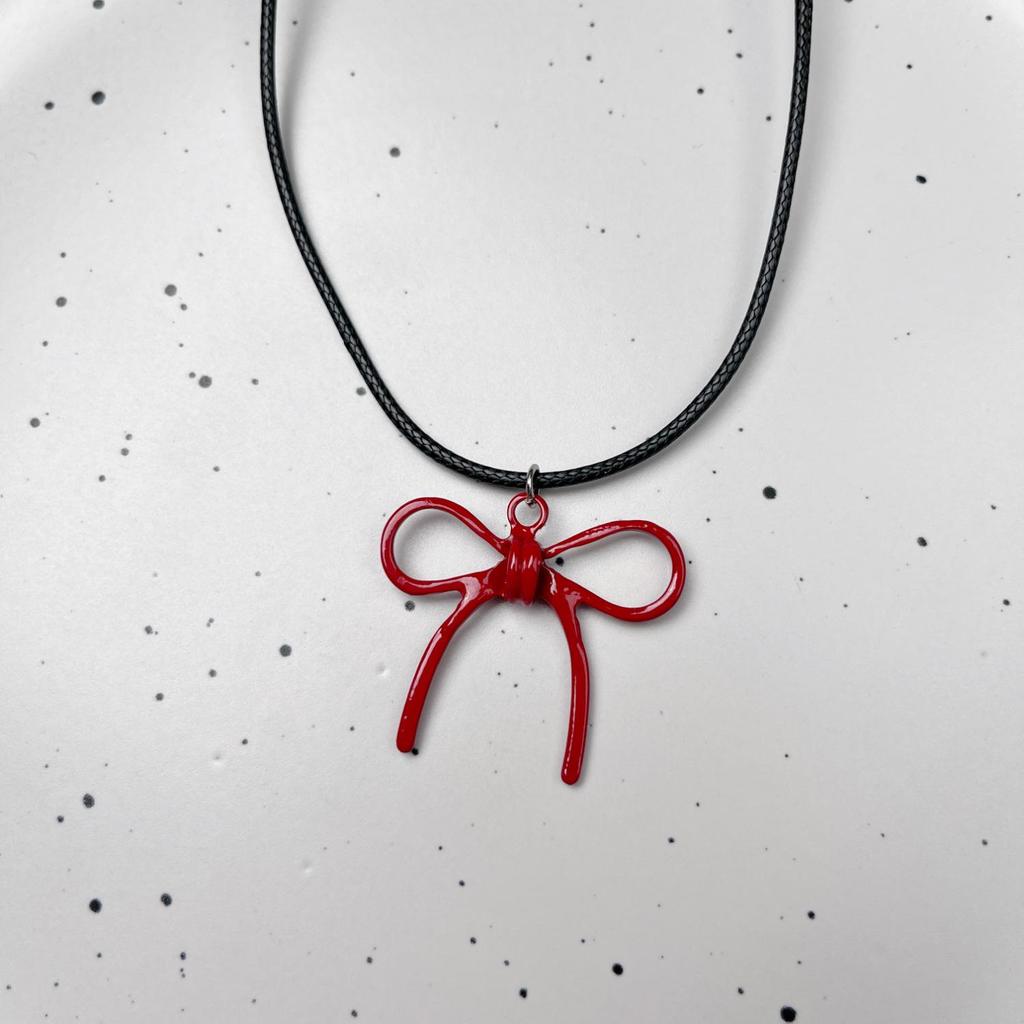 Schleifenanhänger Halskette - Damen Süße Schlüsselbeinkette Choker