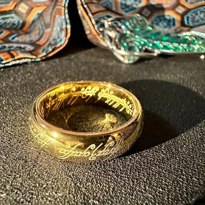 Fashionable Men'S Ring Premium Titanium Steel, Gold Plated, Fade-Resistant, Stylish Men'S Accessory