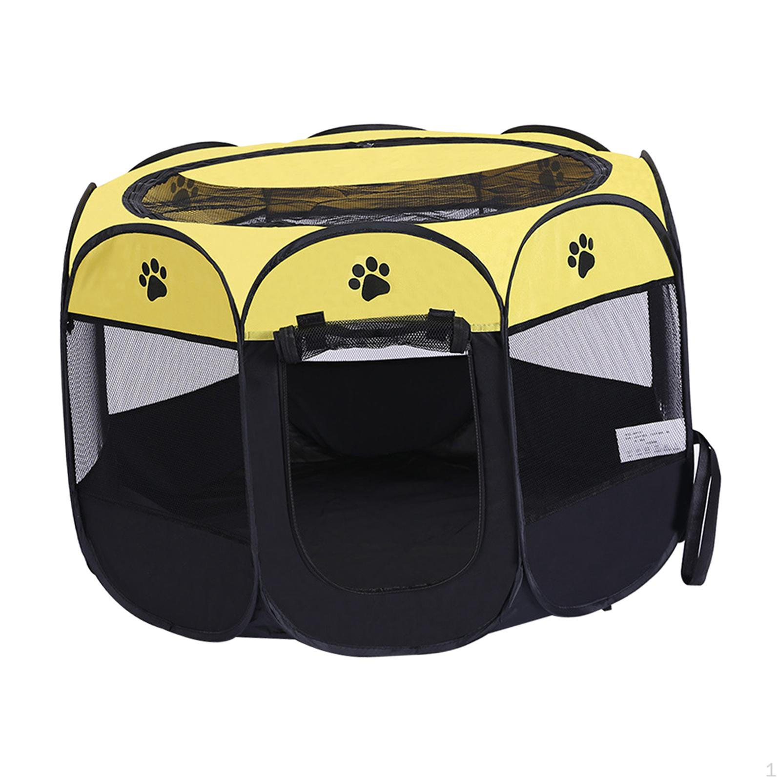 

Compact and Portable Pet Tent for Traveling with Dogs, Cats, Small Animals Yellow Black