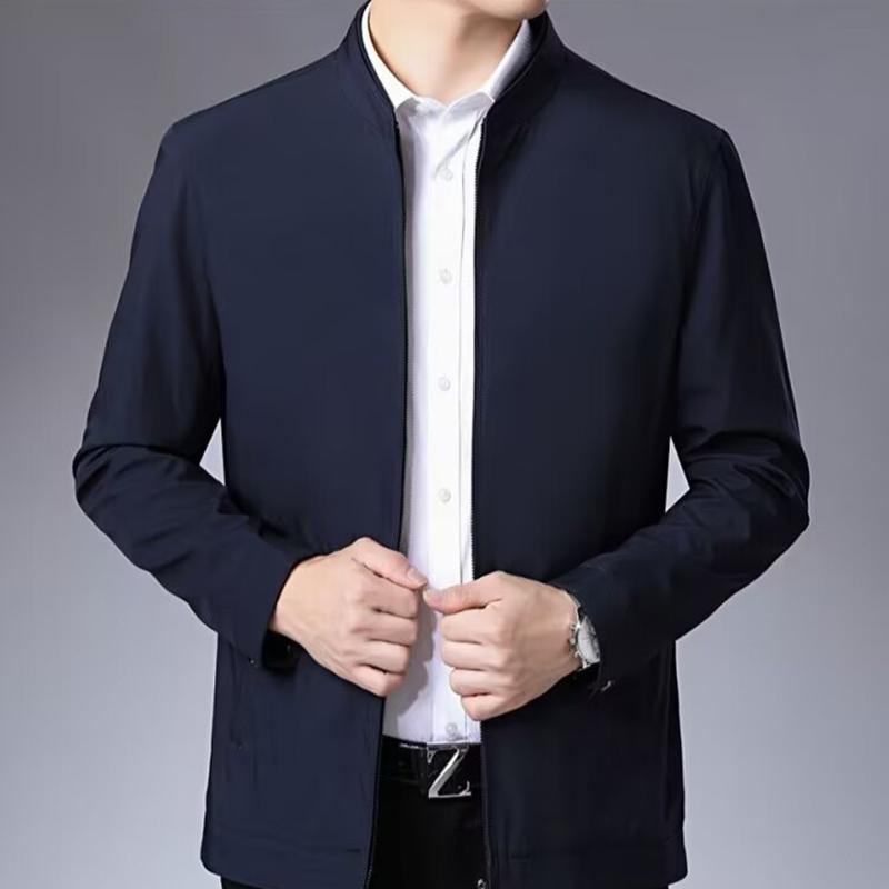 Men's Jackets Spring and Autumn Casual Jackets Men's Tops Loose Stand-up Collar Business