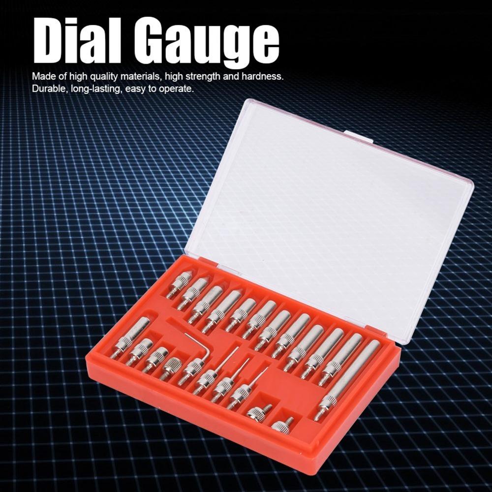 22 Pcs 0.01mm Accuracy Dial Indicator Tips Carbon steel Pointed Tip Set  For Precision Measurement